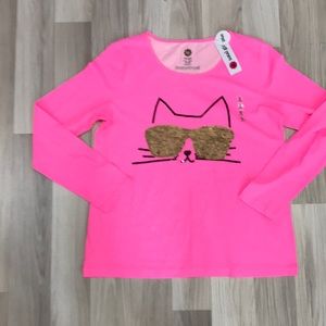 Total Girl Pink Long Sleeve  Sequined Top, Size 20